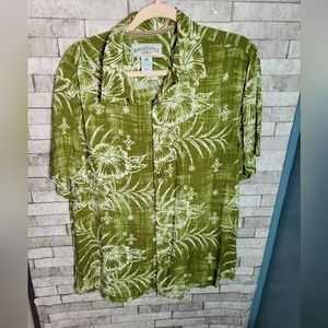 Margaritaville Hawaiian print mens button down shirt size Medium